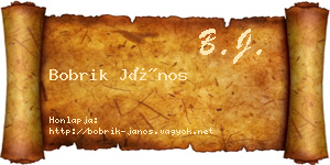 Bobrik János névjegykártya